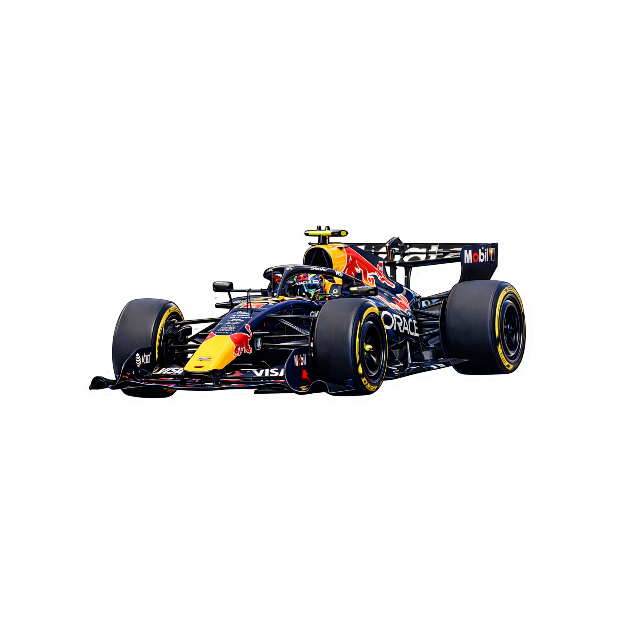Formula 1 car on a white background