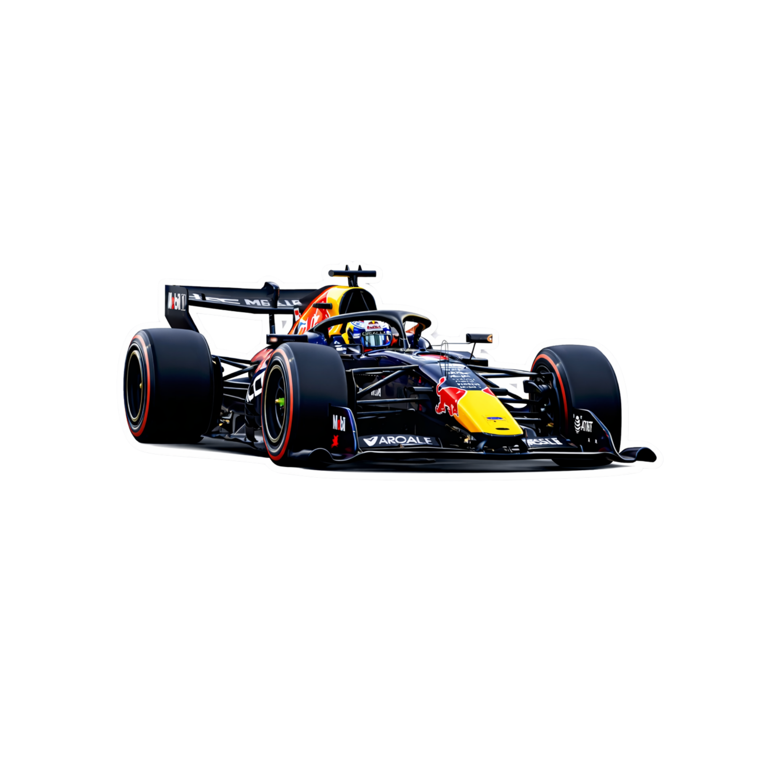 Formula 1 car on a white background