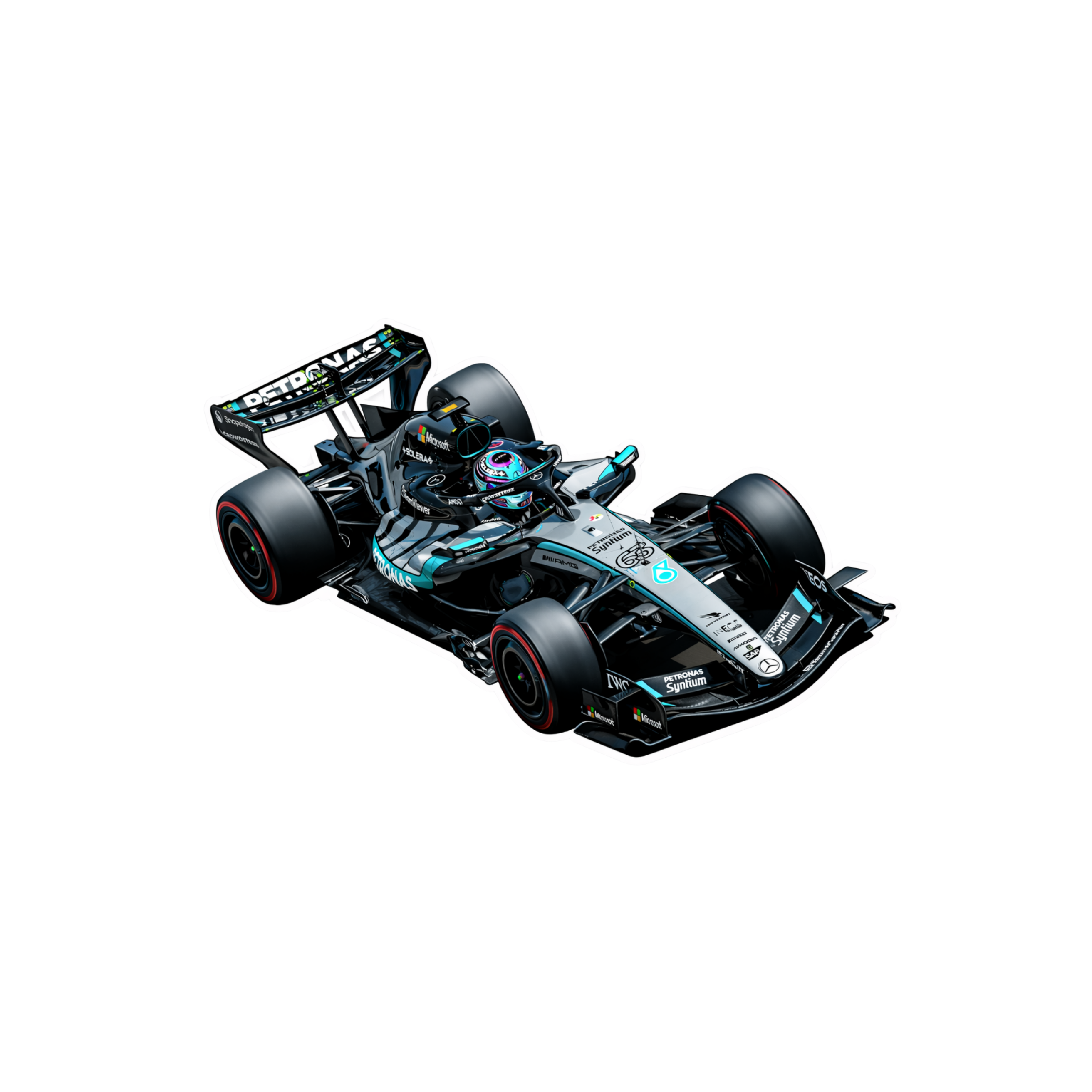 Formula 1 car on a white background