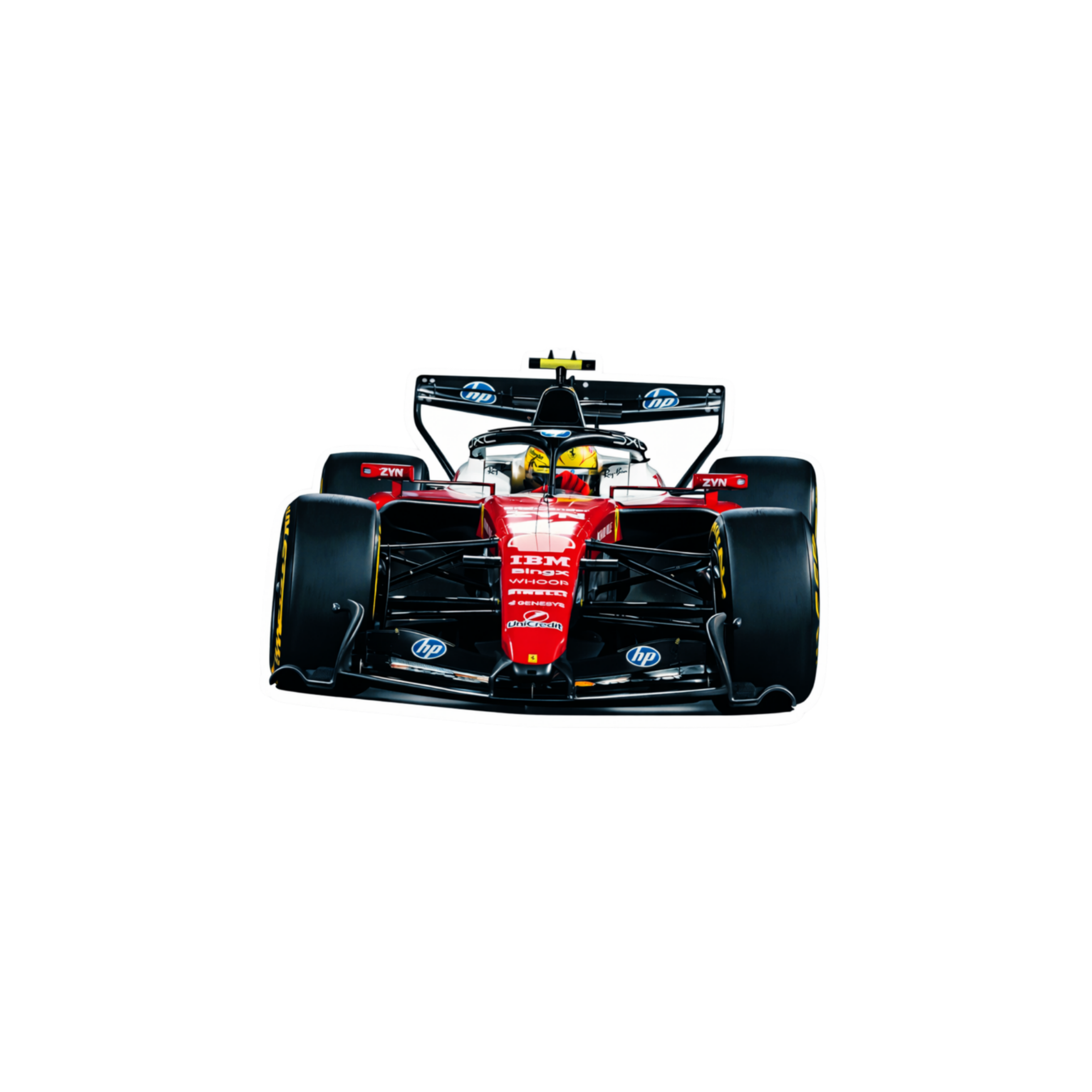 F1 car on a white background