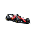Red Formula 1 car with the number 16 on a white background
