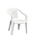 Silla blanca, logo amarillo, aestethic. chair